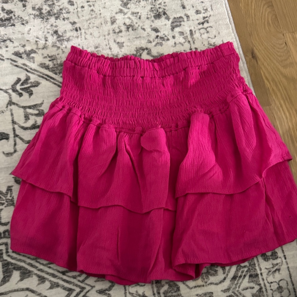 Miken Fuchsia Ruffled Mini Skirt
